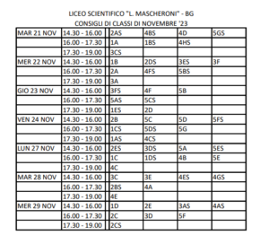 calendario consigli di novembre